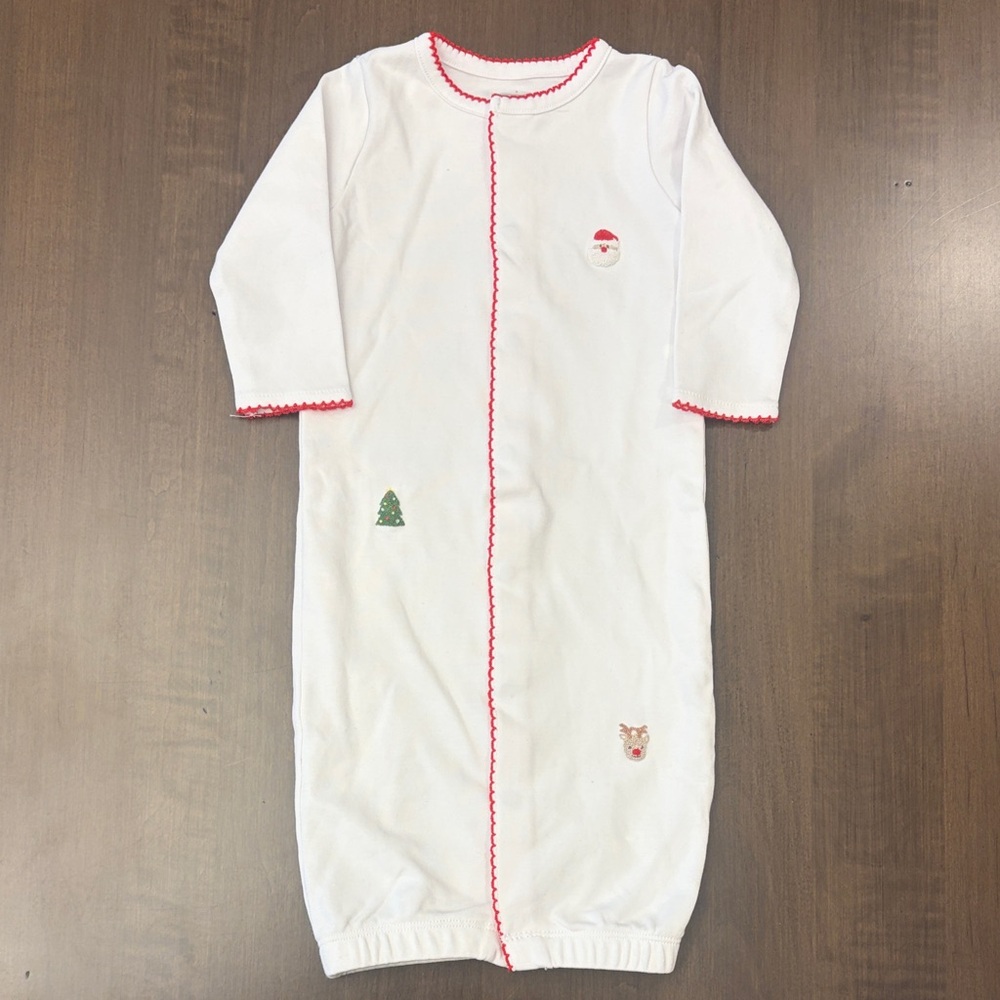 Mud Pie White and Red Kids Sleep Sack with Holiday Embroidery